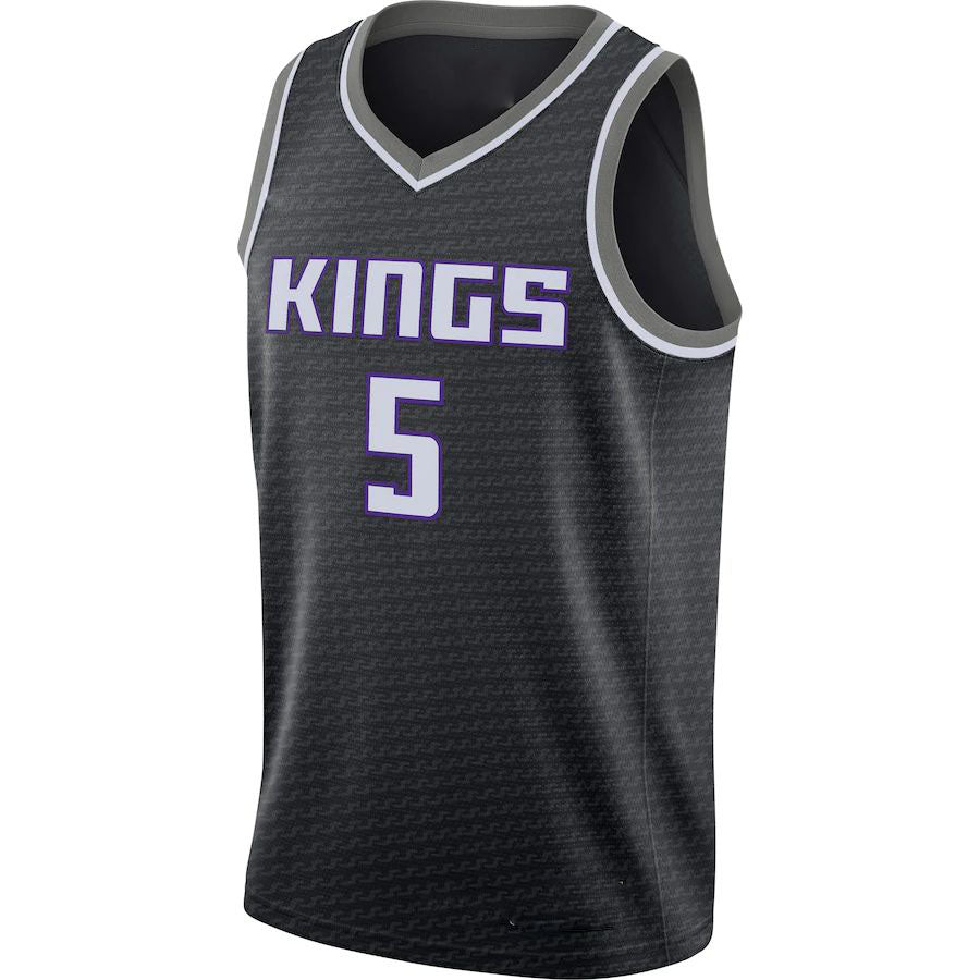 S.Kings #5 De'Aaron Fox Jordan Brand Swingman Jersey Statement Edition Black Statement Edition Stitched American Basketball Jersey
