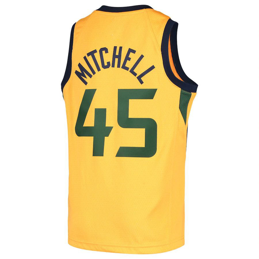 U.Jazz #45 Donovan Mitchell Jordan Brand 2020-21 Swingman Player Jersey Gold Statement Edition Stitched American Basketball Jersey