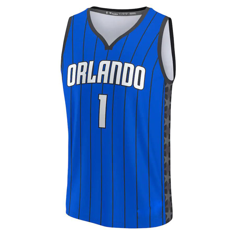 O.Magic #1 Jonathan Isaac Fanatics Branded 2022-23 Fast Break Replica Jersey Statement Edition Blue Stitched American Basketball Jersey