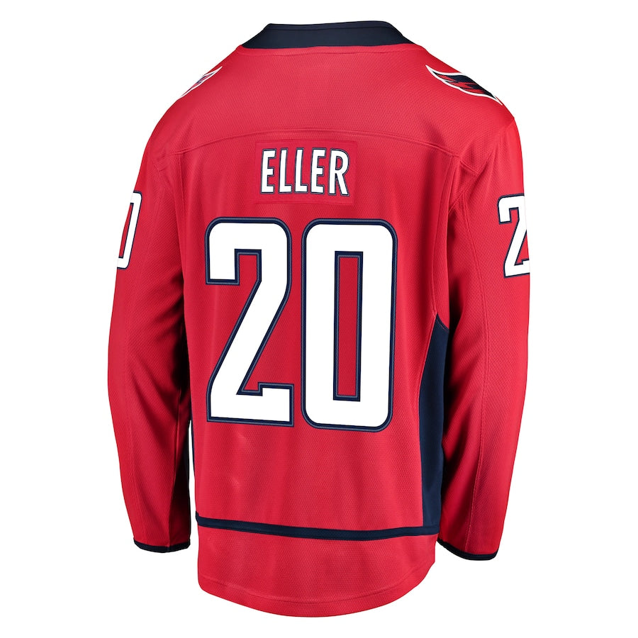 W.Capitals #20 Lars Eller Fanatics Branded Home Breakaway Player Jersey Red Stitched American Hockey Jerseys