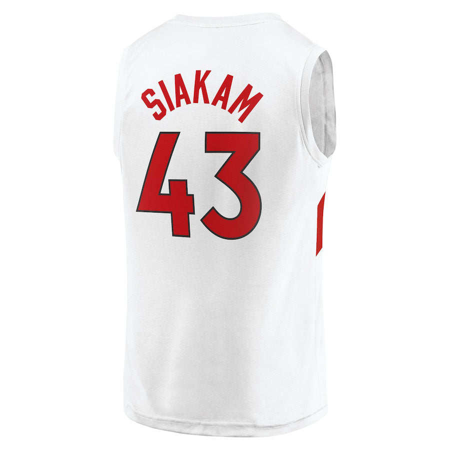T.Raptors #43 Pascal Siakam Fanatics Branded Fast Break Replica Jersey Association Edition White Stitched American Basketball Jersey