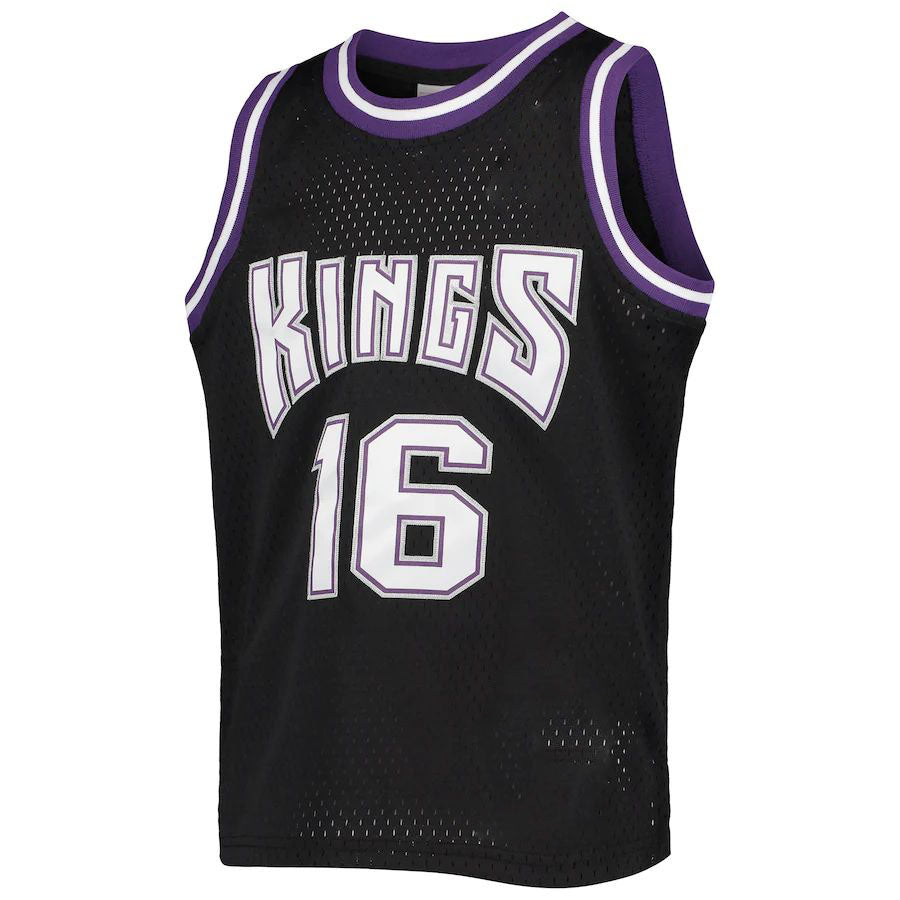 S.Kings #16 Peja Stojakovic Mitchell & Ness Hardwood Classics Swingman Jersey Black Stitched American Basketball Jersey