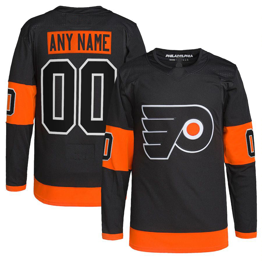 Custom P.Flyers Alternate Primegreen Authentic Pro Jersey Black Stitched American Hockey Jerseys