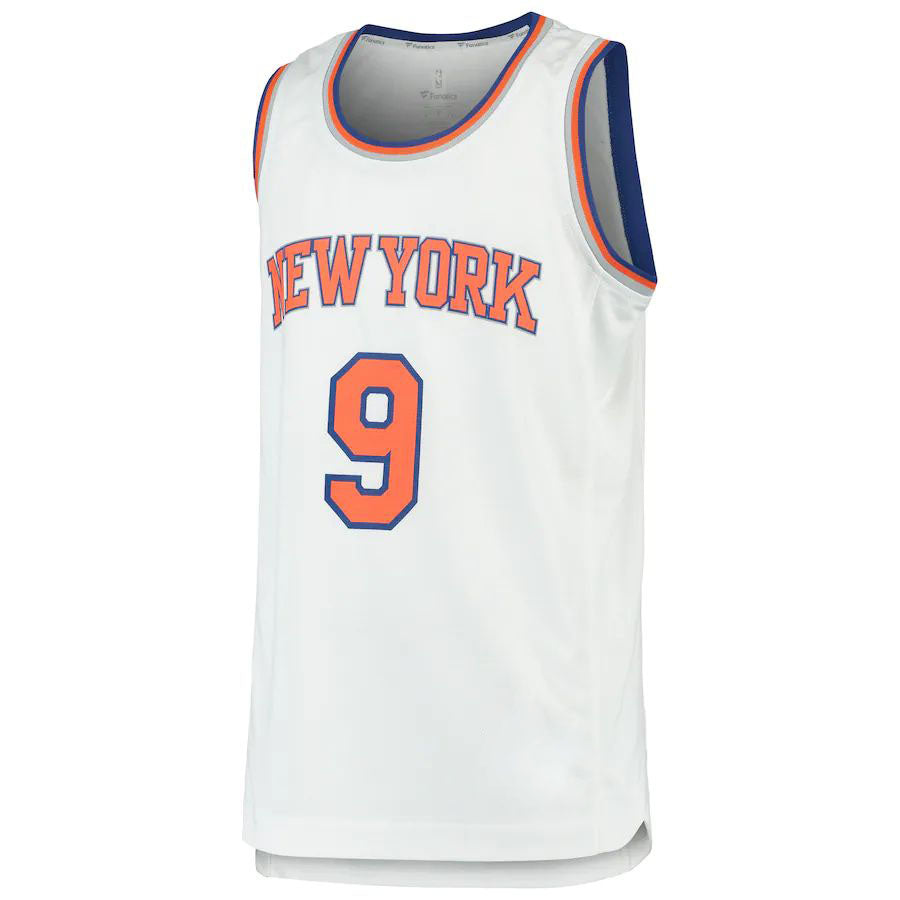 NY.Knicks #9 RJ Barrett Fanatics Branded 2019 Draft First Round Pick Fast Break Replica Jersey Association Edition White Stitched American Basketball Jersey