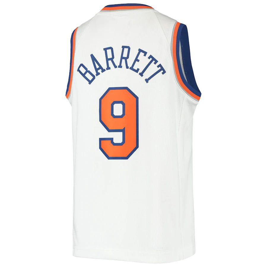 NY.Knicks #9 RJ Barrett 2019-20 Swingman Jersey Association Edition White Stitched American Basketball Jersey