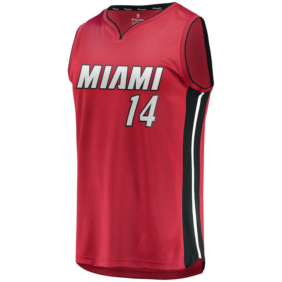 M.Heat #14 Tyler Herro Fanatics Branded Fast Break Replica Jersey Red Statement Edition Stitched American Basketball Jersey
