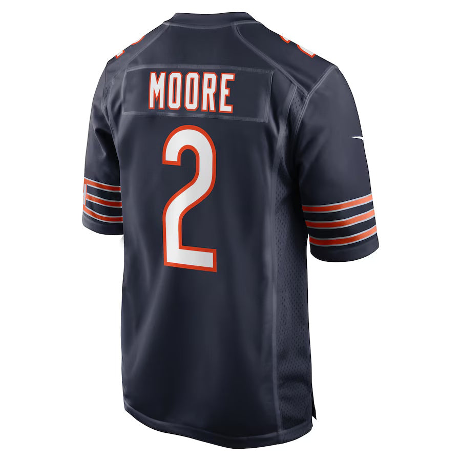 C.Bears #2 D.J. Moore Navy Game Jersey Stitched American Football Jerseys